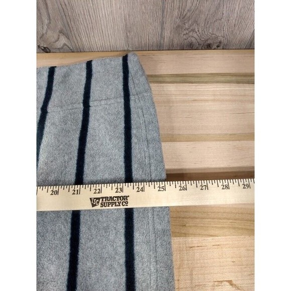 Nautica Sweater Vest Womens Medium Fleece Full Zip Pockets Striped Grey & Blue - Picture 5 of 5